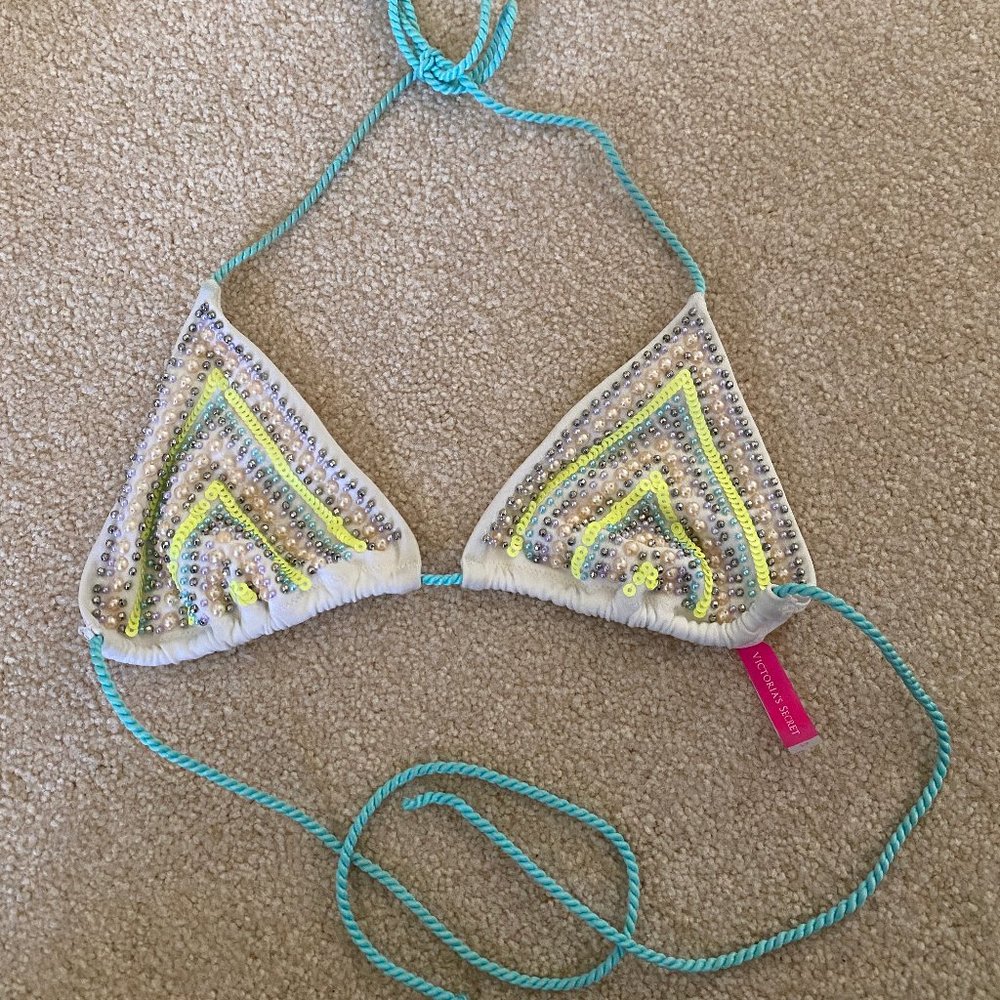 Victoria's Secret Beaded Triangle Top Bikini - S